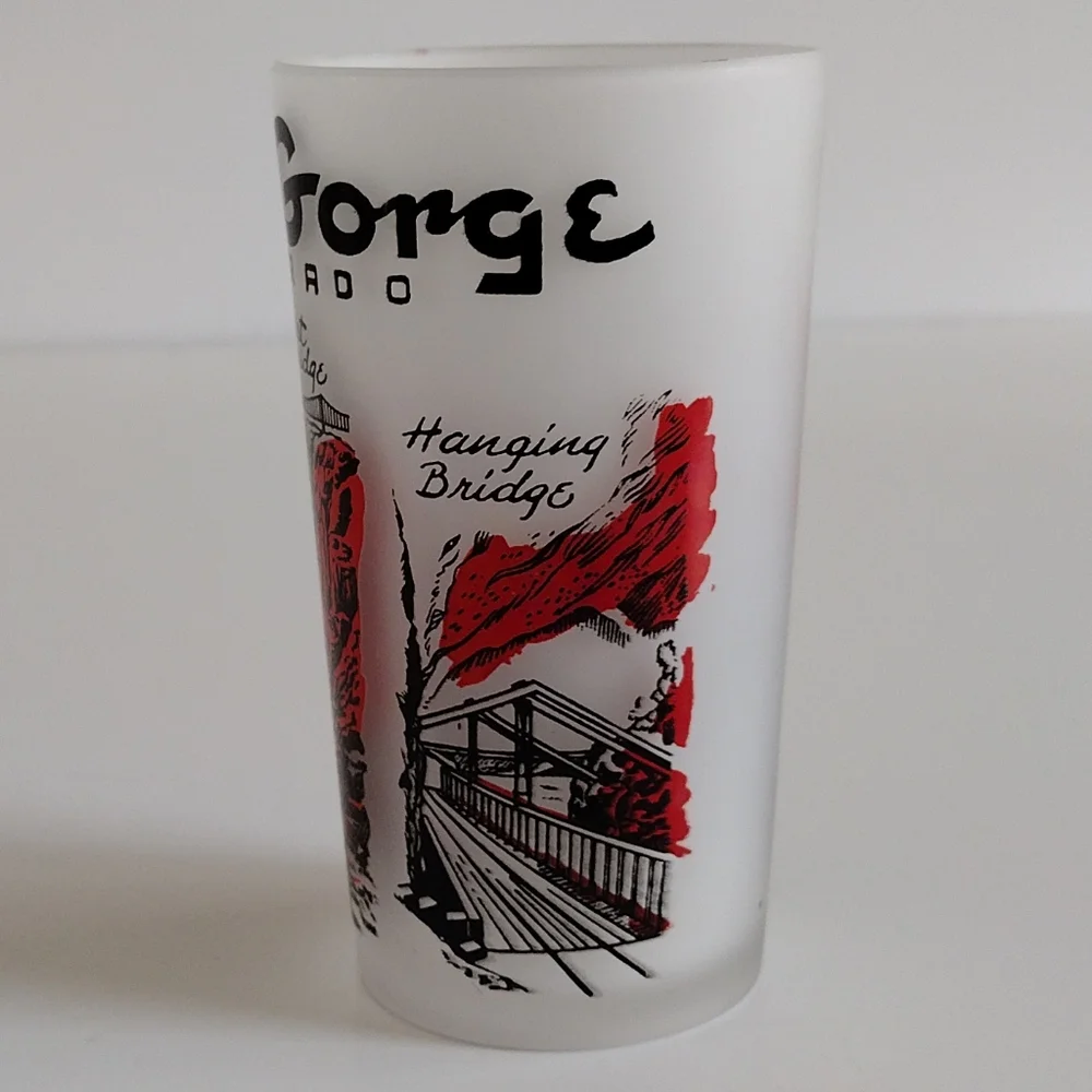 Berthoud Pass Lodge and Royal Gorge Colorado Souvenir Frosted Glasses